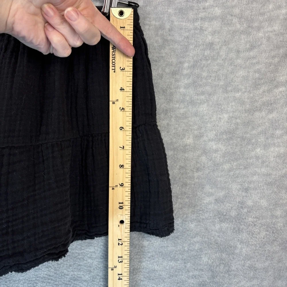 Stark‎ X Black Gauze Shorts L Lightweight Beachy Elastic Drawstring Flutter